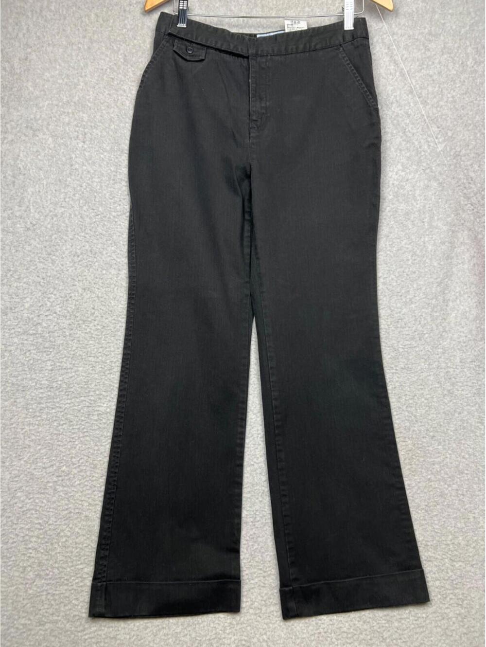 Eddie Bauer Chino Canvas Pants Womens Size 8 Camano Fit Casual Black Office Work